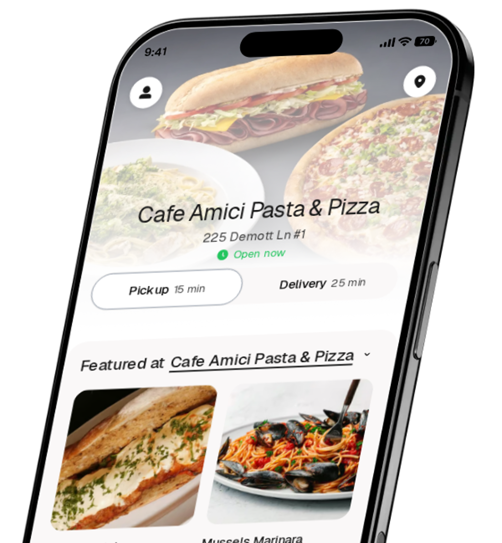 Cafe Amici Pasta & Pizza app preview