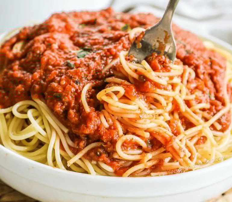 Pasta with Marinara Sauce.