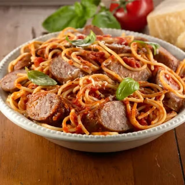 Spaghetti with Sausage.