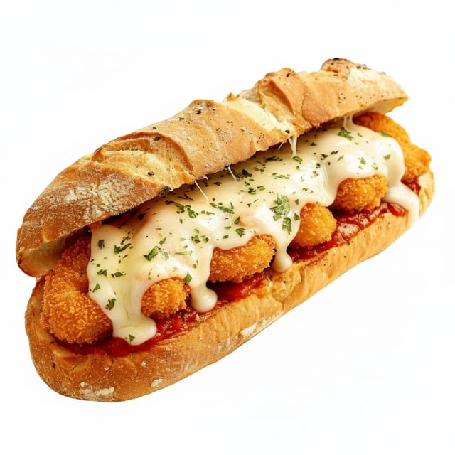 10" Shrimp Parmigiana Sub.