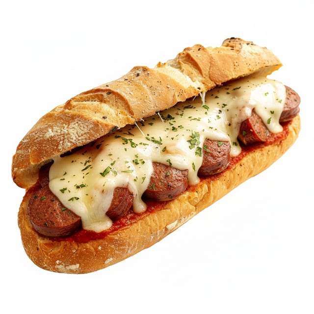 10" Sausage Parmigiana Sub.