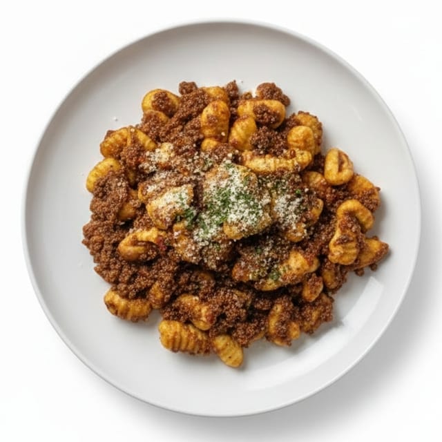 Gnocchi with Meat Sauce.